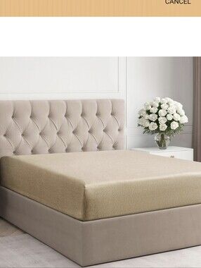 Full Fitted Sheet - Single Fitted Sheet Only - Deep Pockets - Heathered Tan